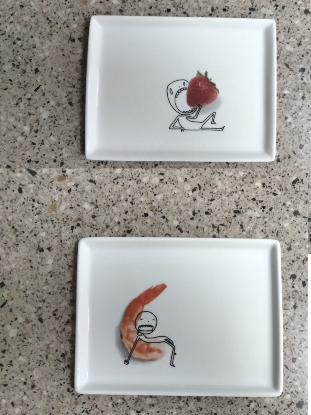 DUO: NWT Retired Oliver 2010 Strawberry & 2011 Shrimp Lounge Appetizer Plates
